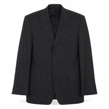 Carveste Mens Grey Striped Polyester Jacket Suit Jacket Size 42 Regular