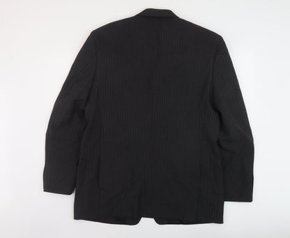 Carveste Mens Grey Striped Polyester Jacket Suit Jacket Size 42 Regular