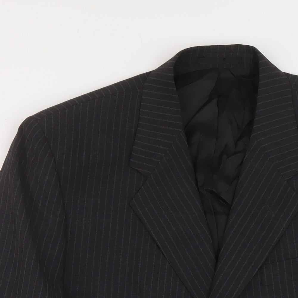 Carveste Mens Grey Striped Polyester Jacket Suit Jacket Size 42 Regular