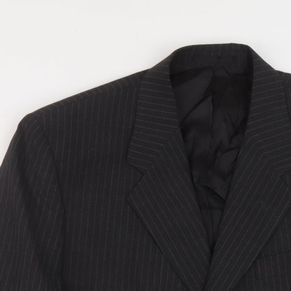 Carveste Mens Grey Striped Polyester Jacket Suit Jacket Size 42 Regular