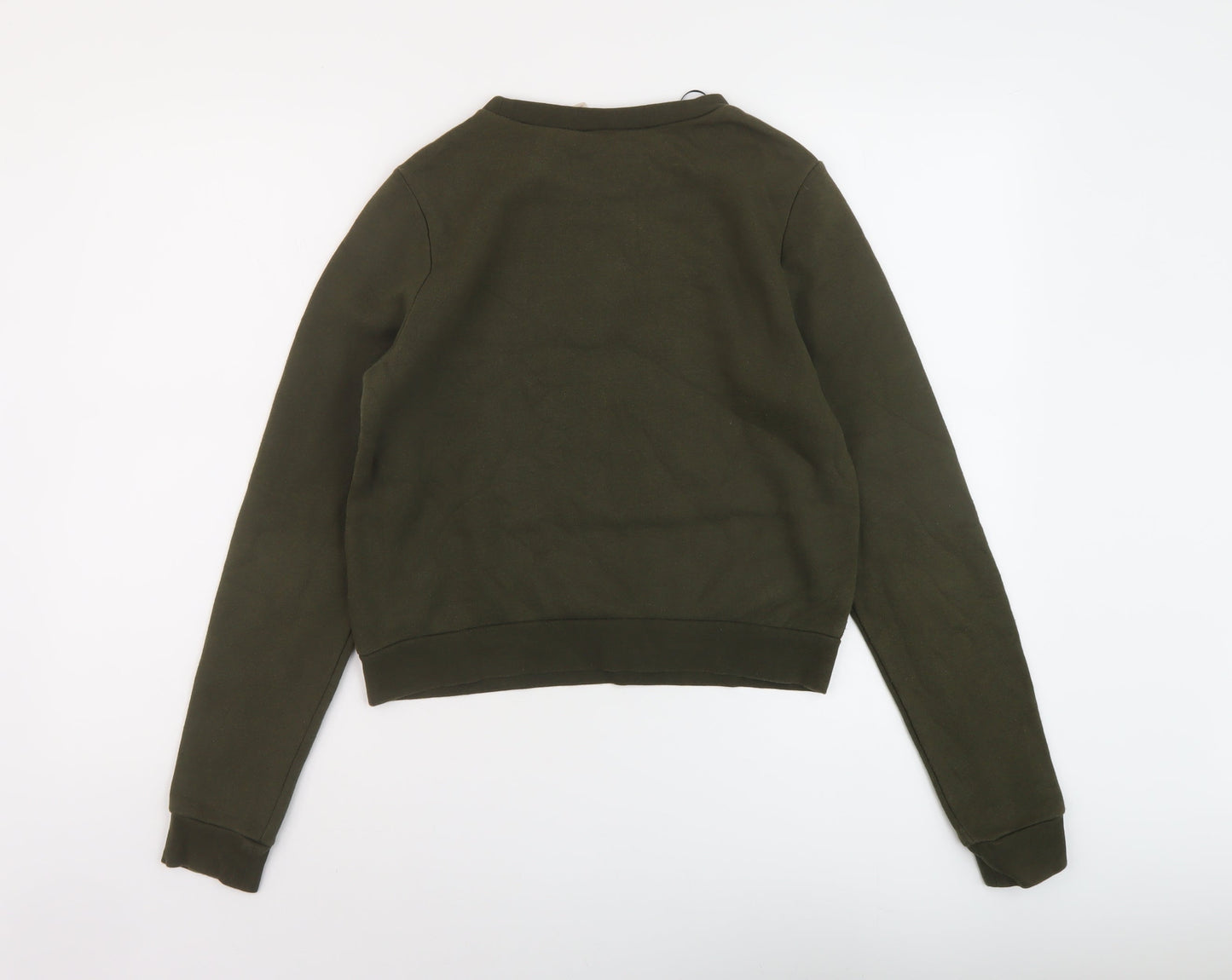 H&M Womens Green Cotton Pullover Sweatshirt Size S Pullover - Vintage