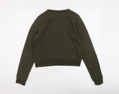 H&M Womens Green Cotton Pullover Sweatshirt Size S Pullover - Vintage