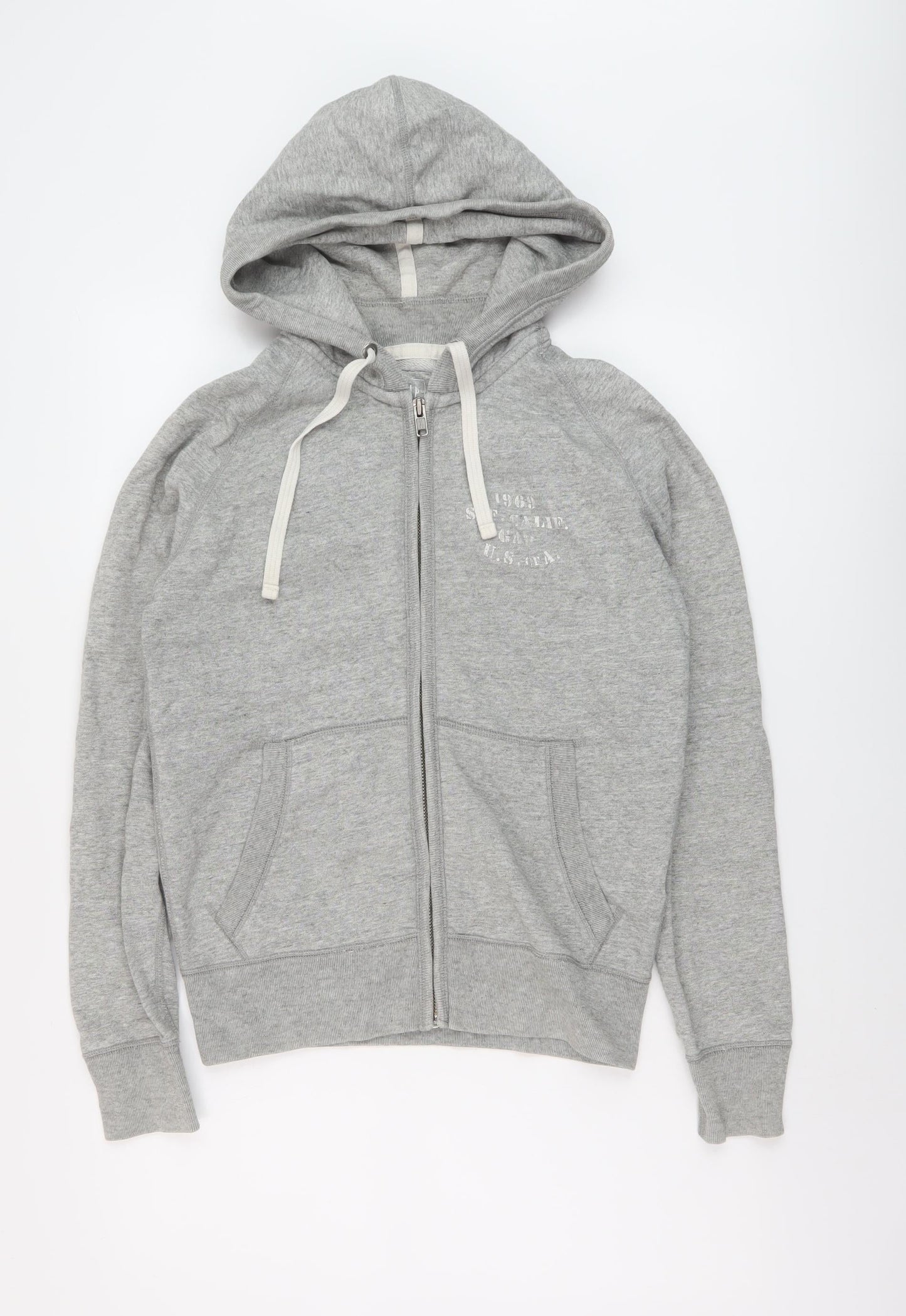 Gap Womens Grey Cotton Full Zip Hoodie Size XS Zip