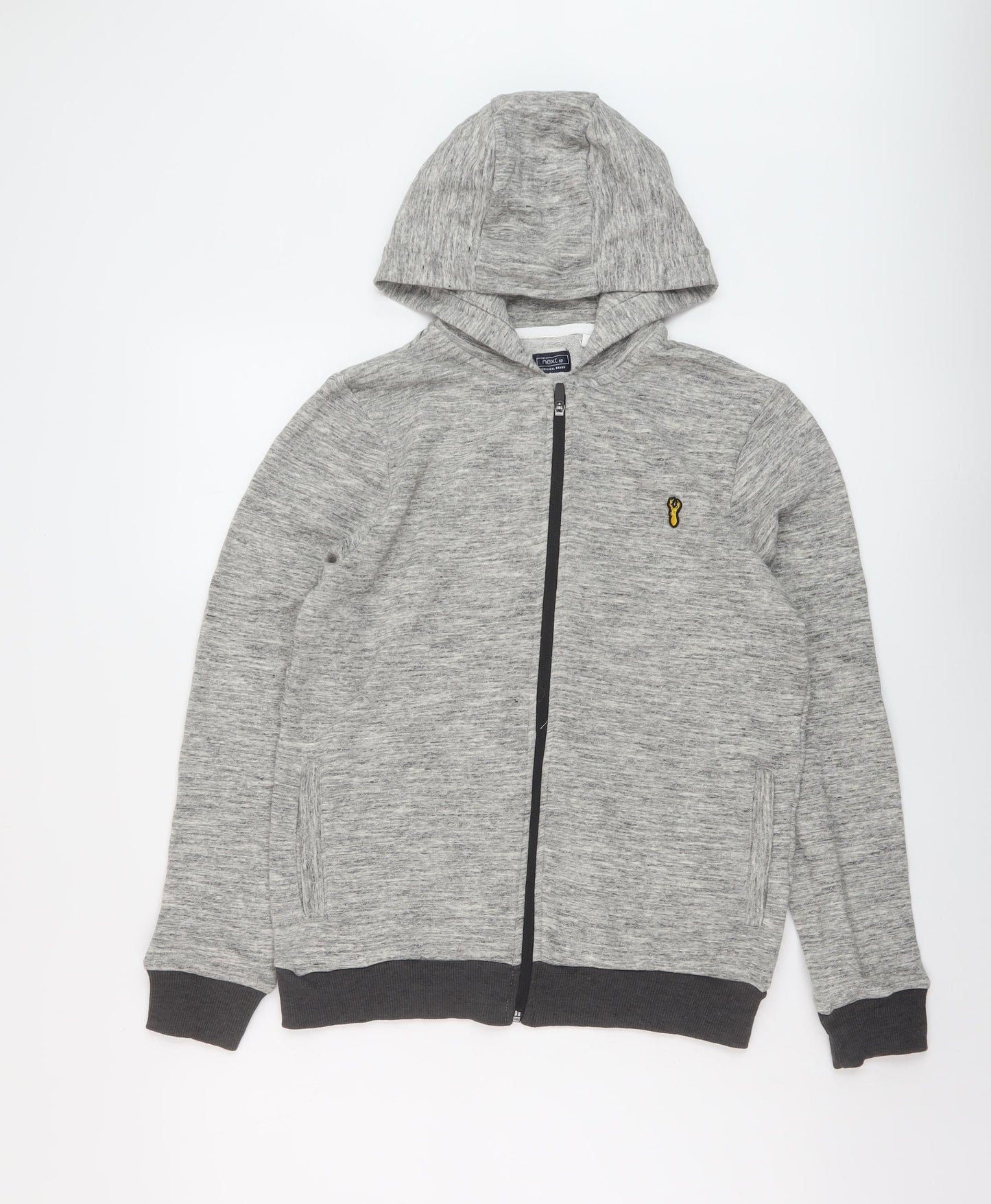 NEXT Boys Grey Cotton Full Zip Hoodie Size 13 Years Zip