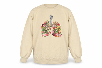 Chicyea Womens Beige Cotton Pullover Sweatshirt Size L Pullover
