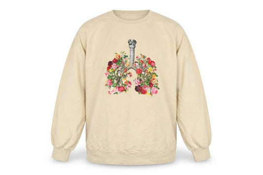 Chicyea Womens Beige Cotton Pullover Sweatshirt Size L Pullover
