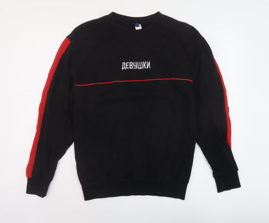 Mens UK Size XS H&M Black Pullover Sweatshirt
