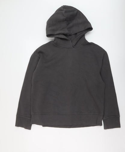 Zara Womens Grey Cotton Pullover Hoodie Size M Pullover