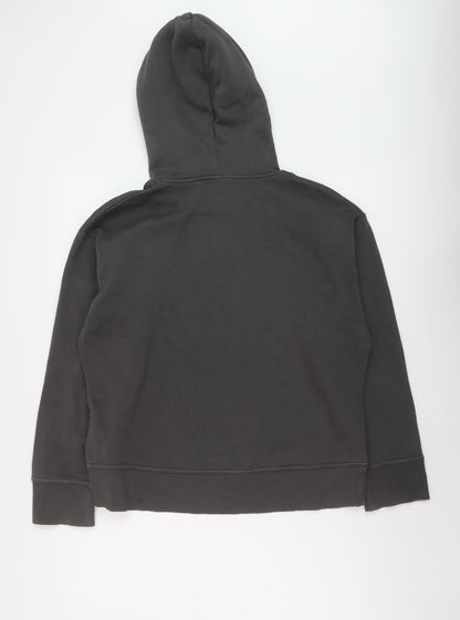 Zara Womens Grey Cotton Pullover Hoodie Size M Pullover