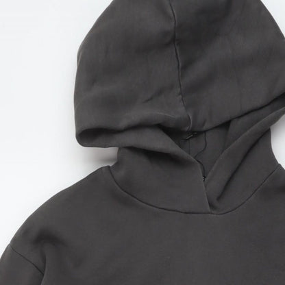 Zara Womens Grey Cotton Pullover Hoodie Size M Pullover
