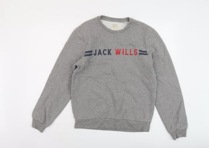 Womens UK Size S Jack Wills Grey Pullover Sweatshirt