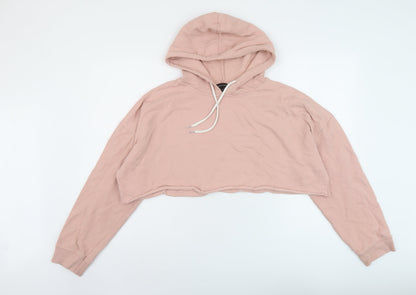 New Look Womens Pink Cotton Pullover Hoodie Size 16 Pullover