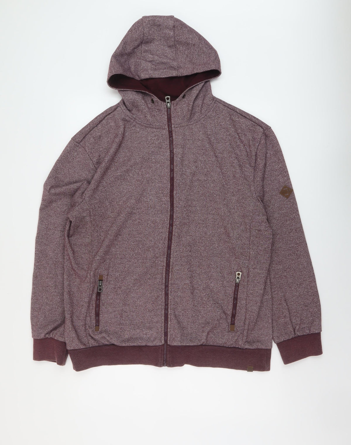PARK Mens Red Polyester Full Zip Hoodie Size XL
