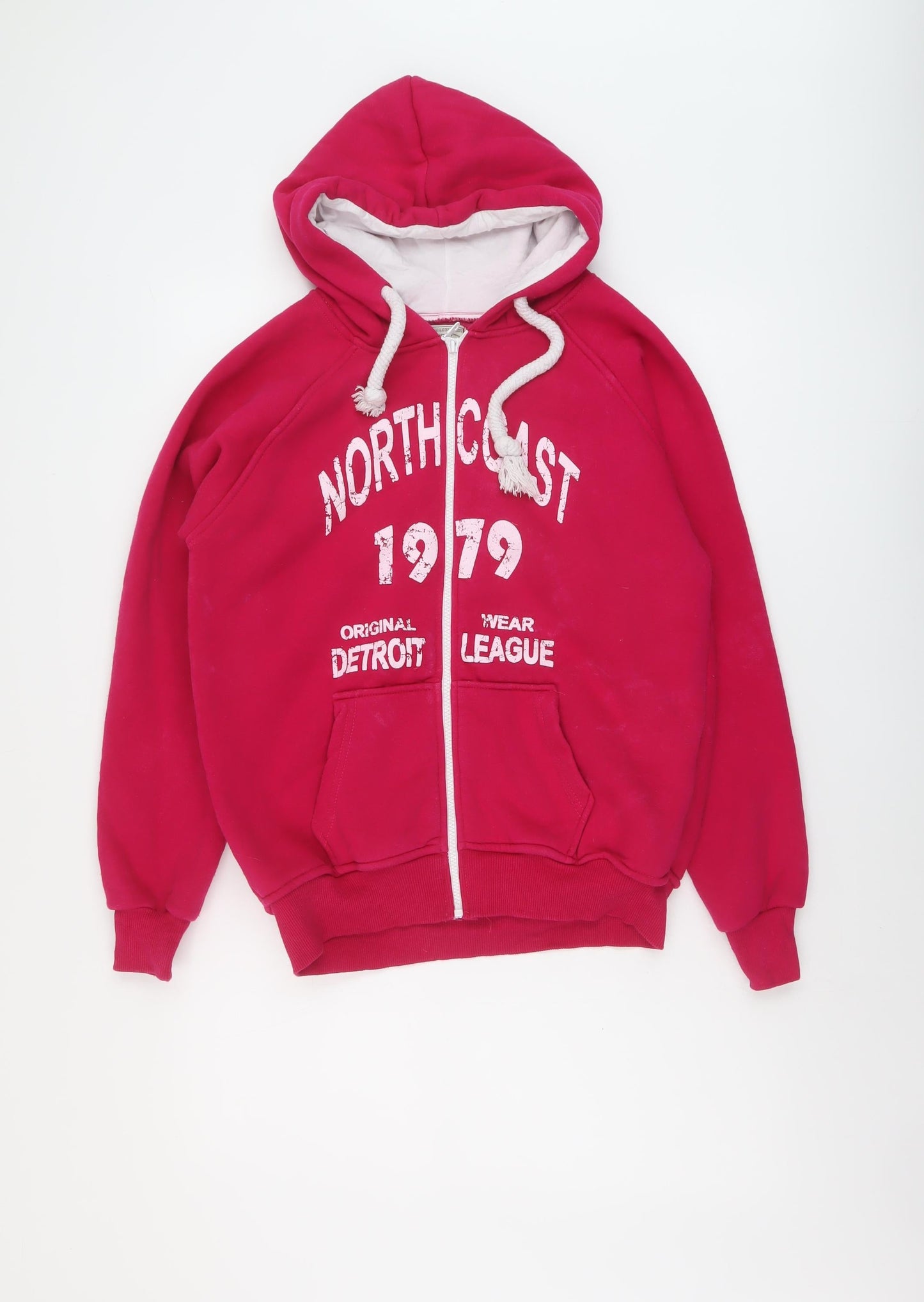 West Club Womens Pink Cotton Full Zip Hoodie Size XL Zip