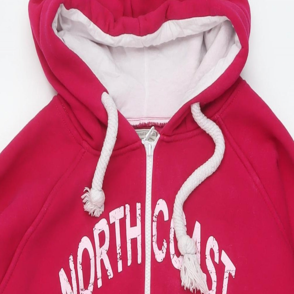 West Club Womens Pink Cotton Full Zip Hoodie Size XL Zip