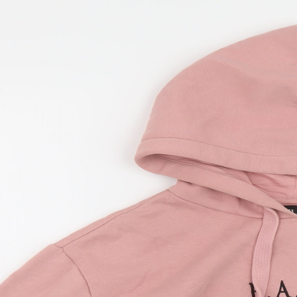H&M Womens Pink Cotton Pullover Hoodie Size S Pullover