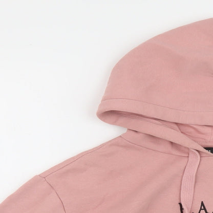 H&M Womens Pink Cotton Pullover Hoodie Size S Pullover