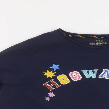 Marks and Spencer Girls Blue Cotton Pullover Sweatshirt Size 13-14 Years Pullover - Harry Potter