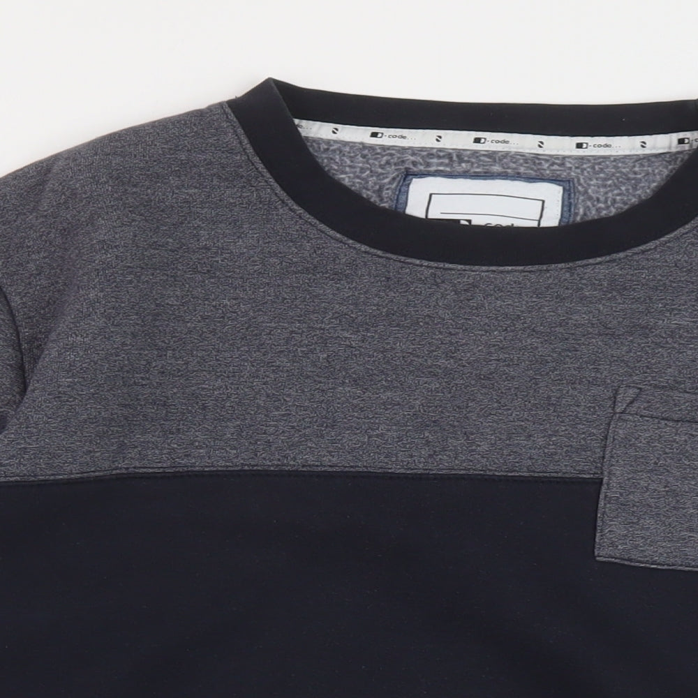 D-code Mens Blue Cotton Pullover Sweatshirt Size L