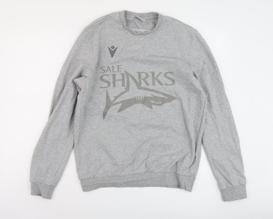 Mens UK Size L Macron Grey Pullover Sweatshirt