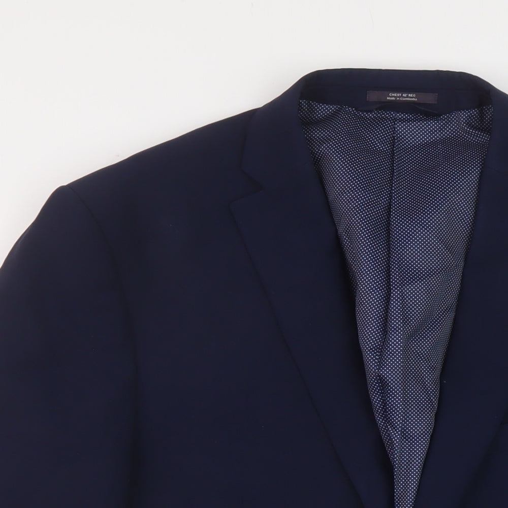 Mens UK Size 42 Marks and Spencer Regular Blue Suit Jacket