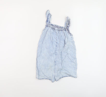 NEXT Girls Blue Cotton Playsuit One-Piece Size 2-3 Years Pullover