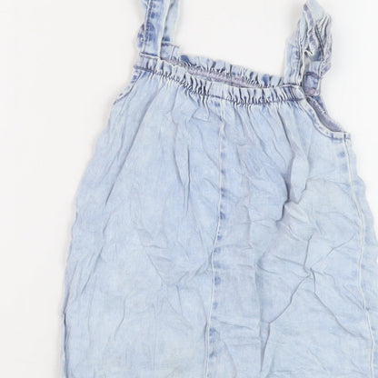 NEXT Girls Blue Cotton Playsuit One-Piece Size 2-3 Years Pullover