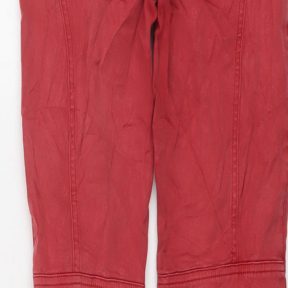 One Step Womens Red Cotton Trousers Size 30 in L25 in Regular Button