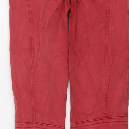 One Step Womens Red Cotton Trousers Size 30 in L25 in Regular Button