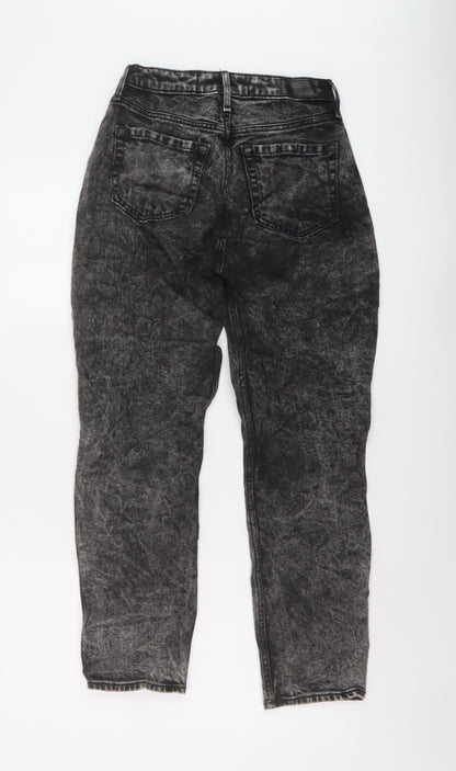 Hollister Womens Black Cotton Mom Jeans Size 25 in L27 in Regular Button