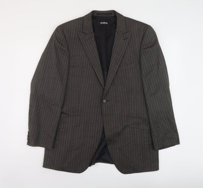 Strellson Mens Grey Striped Wool Jacket Suit Jacket Size 42 Regular