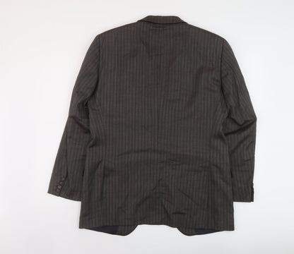 Strellson Mens Grey Striped Wool Jacket Suit Jacket Size 42 Regular