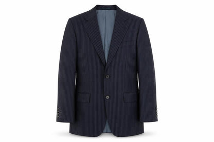 BOSS Mens Blue Striped Wool Jacket Suit Jacket Size 40 Regular