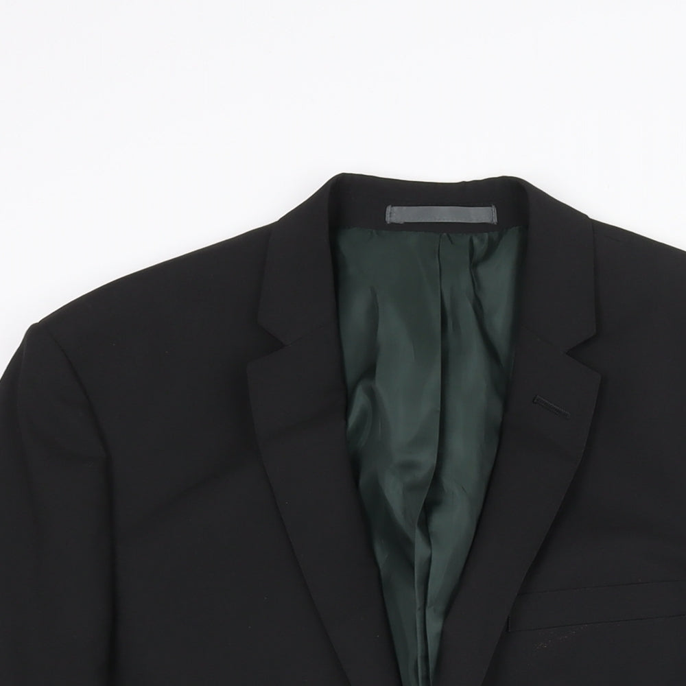 Mens UK Size 38 River Island Regular Black Suit Jacket