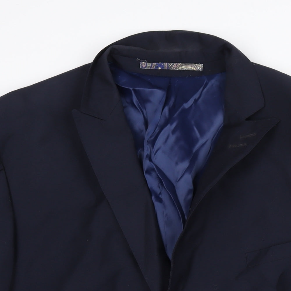 Autograph Mens Blue Wool Jacket Suit Jacket Size 46 Regular