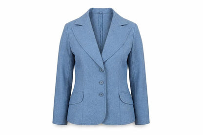 Guy Curtis Womens Blue Polyester Jacket Blazer Size 14 - Vintage