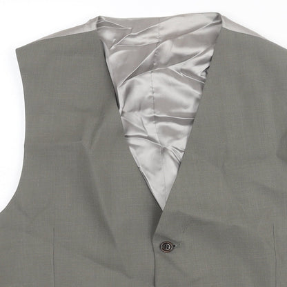 St Michael Mens Grey Wool Jacket Suit Waistcoat Size M Regular