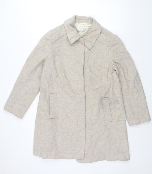 John Lewis Womens Beige Pea Coat Coat Size 16 Button