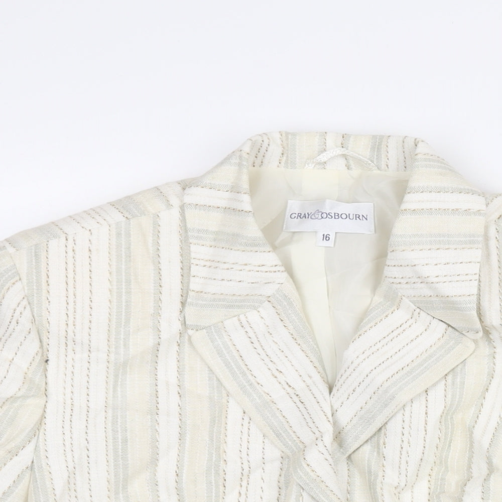 Womens UK Size 16 Gray & Osbourn Ivory Jacket