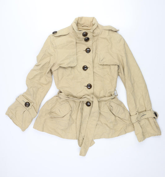 Principles Womens Beige Jacket Size 14 Button - Belted