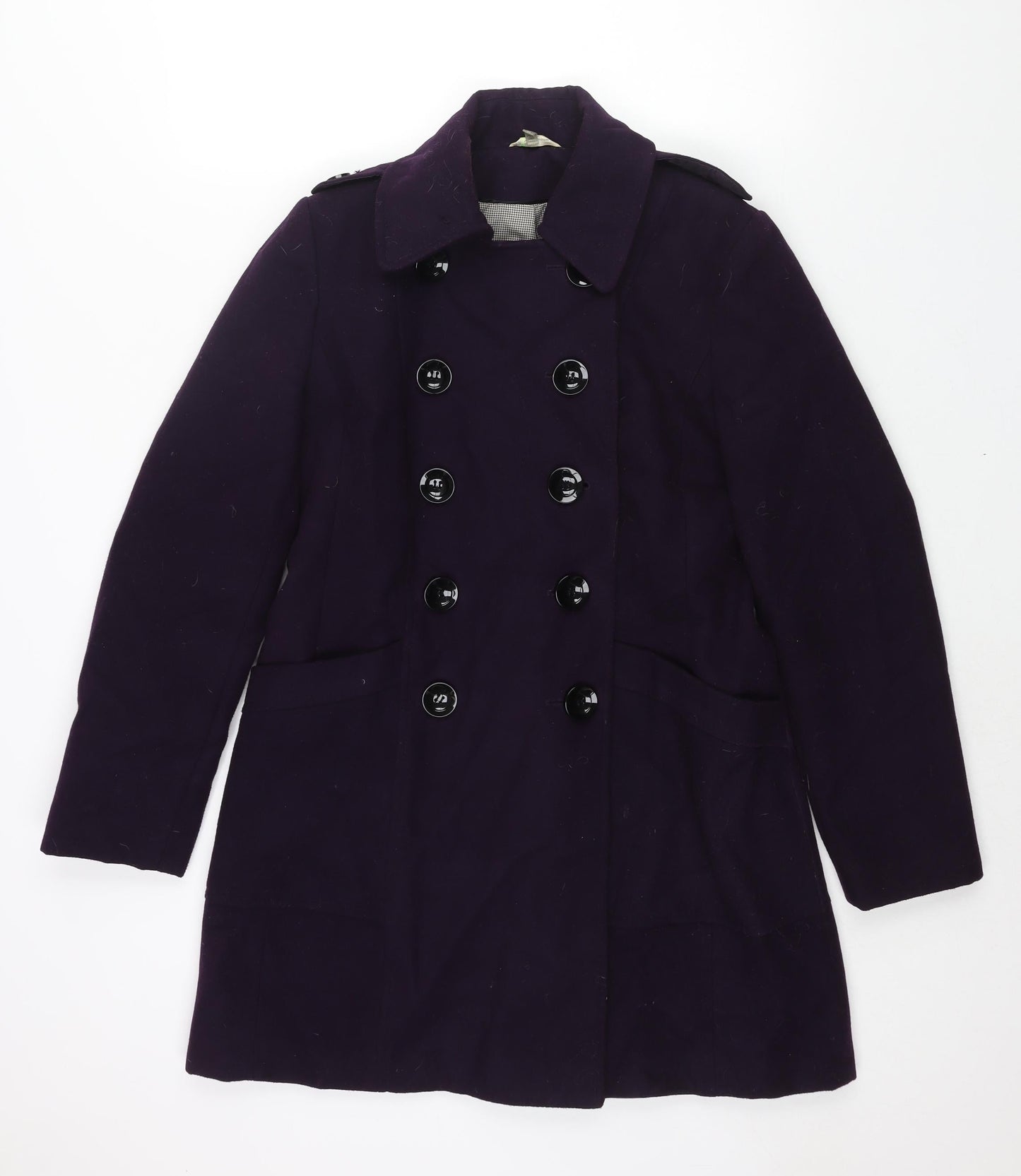 Womens UK Size 12 Marks and Spencer Purple Pea Coat
