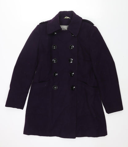 Womens UK Size 12 Marks and Spencer Purple Pea Coat