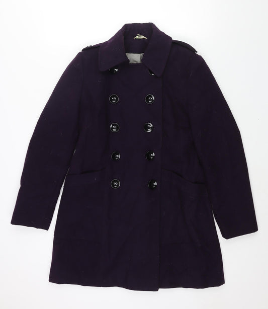 Womens UK Size 12 Marks and Spencer Purple Pea Coat