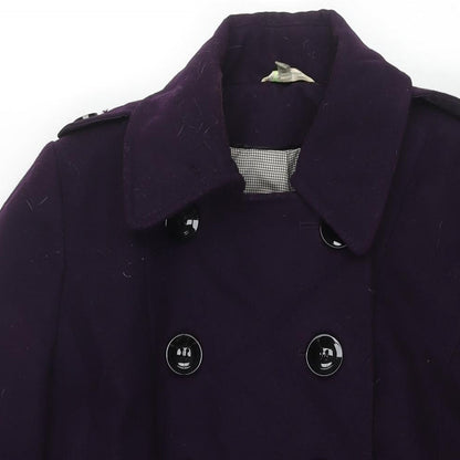 Womens UK Size 12 Marks and Spencer Purple Pea Coat