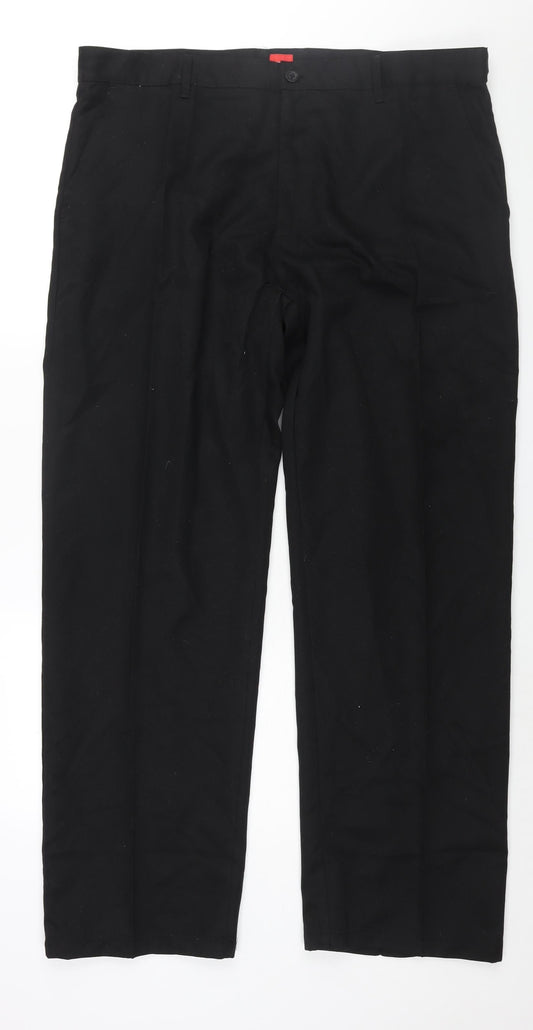 Slazenger Mens Black Polyester Trousers Size 40 in L33 in Regular Zip