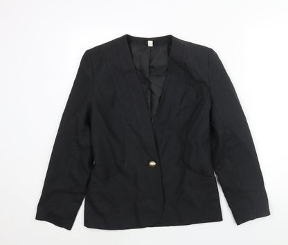 First Avenue Womens Black Jacket Size 10 Button