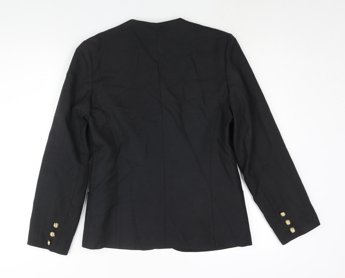 First Avenue Womens Black Jacket Size 10 Button