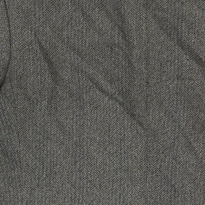 Four Seasons Mens Grey Herringbone Wool Jacket Suit Jacket Size 44 Regular
