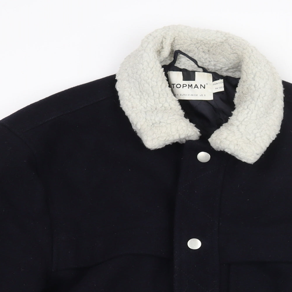Mens UK Size S Topman Blue Jacket