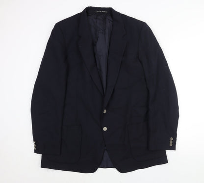 Hammersley Mens Blue Wool Jacket Suit Jacket Size 42 Regular